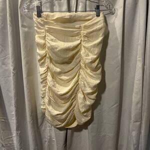 Zara Ruched Dress/Skirt womans Medium Cream